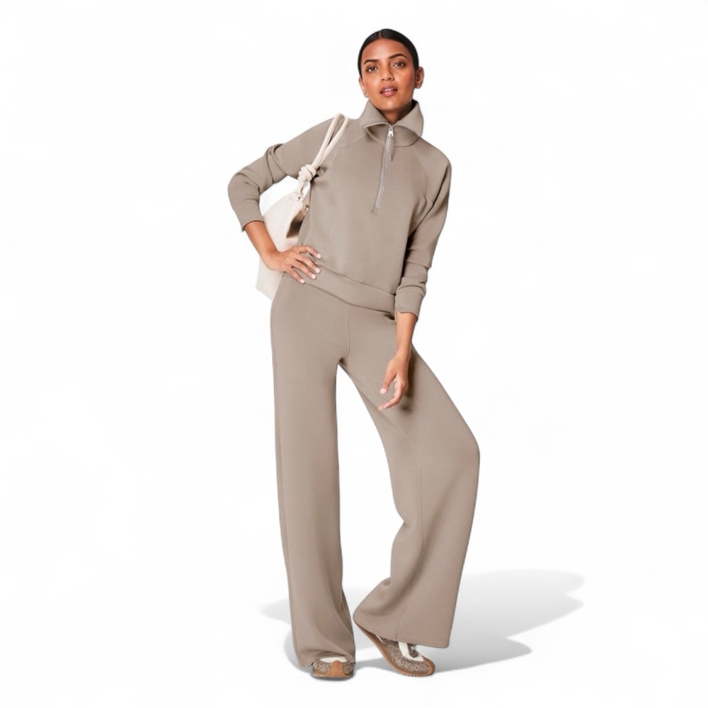 Spanx Air Essentials Half-Zip Stretch-Jersey Swea… - image 2